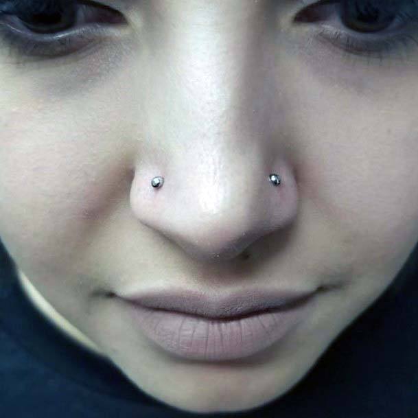 Beautiful Double Nostril Nasallang Piercing Ideas For Women