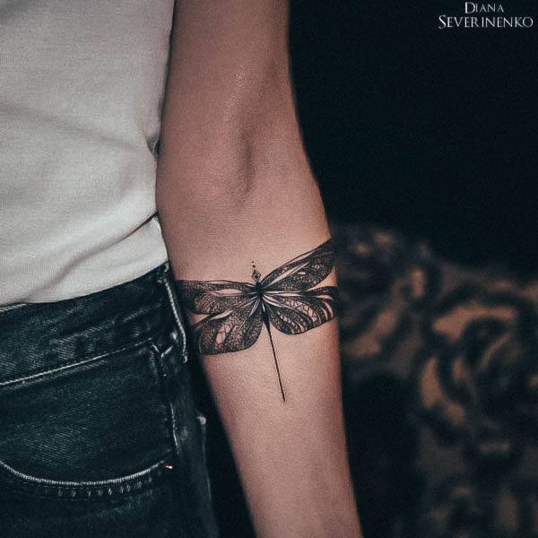 Beautiful Dragonfly Tattoo Design Ideas For Women Armband