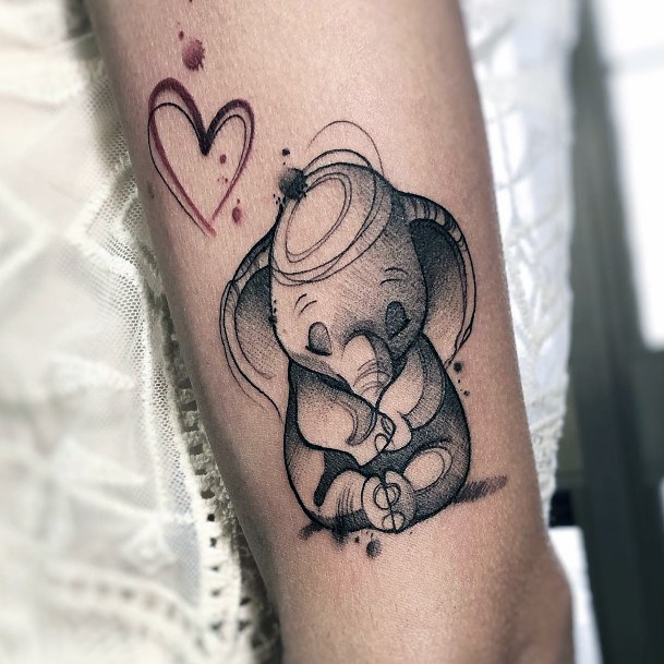 Beautiful Dumbo Tattoo Design Ideas For Women