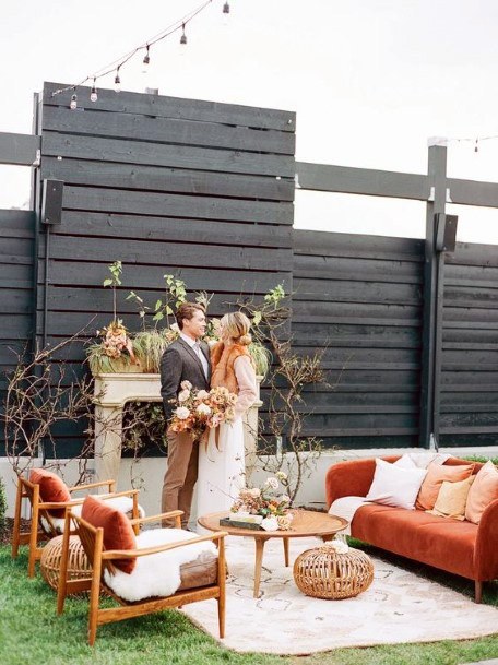 Beautiful Fall Color October Wedding Backdrop Inspiration