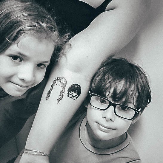 Beautiful Family Tattoo Design Ideas For Women Kids Hair Themed