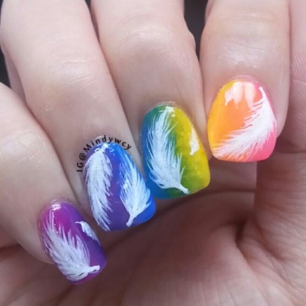 Beautiful Feather Nail Design Ideas For Women