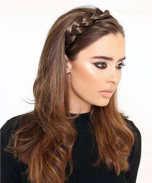 Beautiful Female With Chestnut Brown Hair And Loose Crown Braid