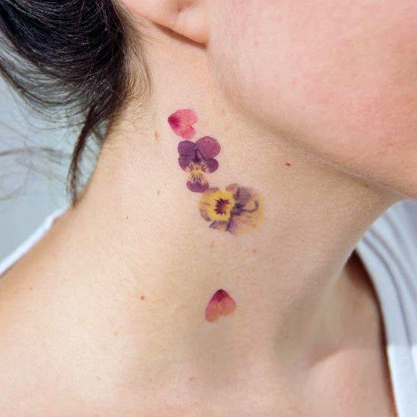 Beautiful Flower Petal Tattoo Design Ideas For Women