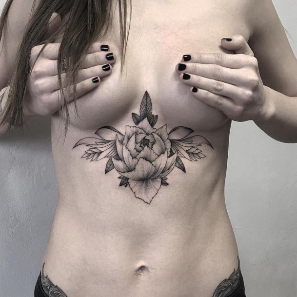 Beautiful Flower Tattoo Womens Torso