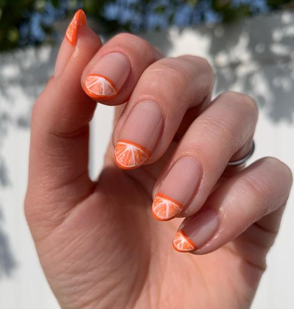 Beautiful Fruit Nail Design Ideas For Women Orange Slices