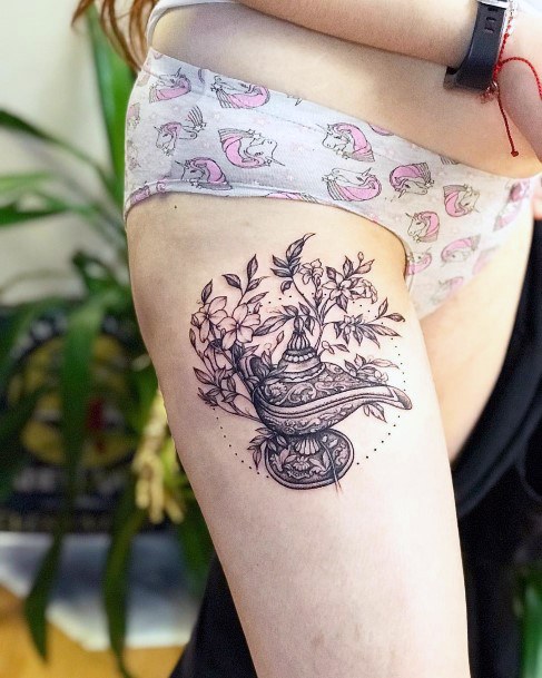 Beautiful Genie Lamp Tattoo Design Ideas For Women