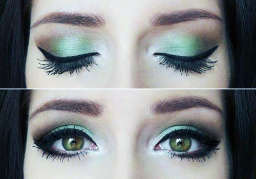 Beautiful Green Brown Eyeshadow Women