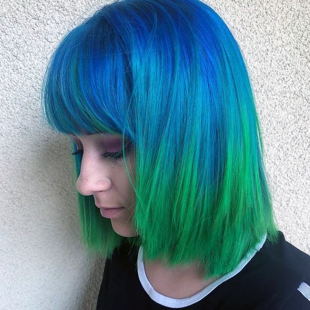 Top 100 Best Green Hairstyles For Women - Emerald Hair Dye Ideas