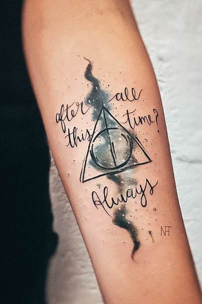 Beautiful Harry Potter Tattoo Design Ideas For Women Inner Forearm After All This Time Quote