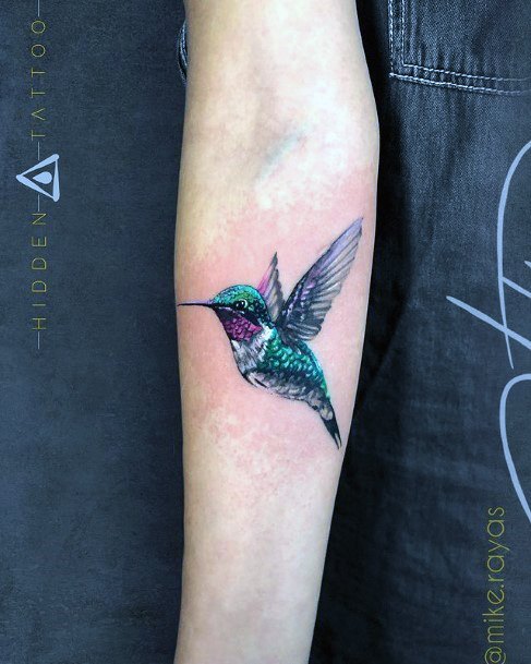 Beautiful Hummingbird Tattoo Womens Hands