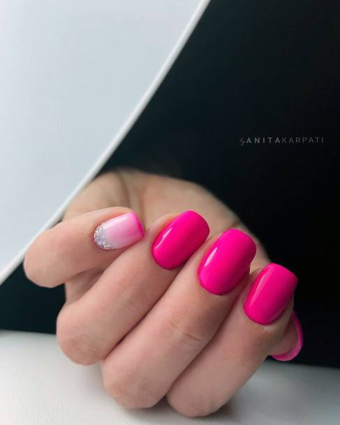 Beautiful Magenta Nail Design Ideas For Women