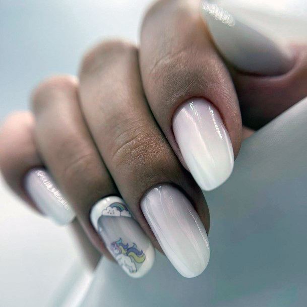 Beautiful Milky White Nail Design Ideas For Women