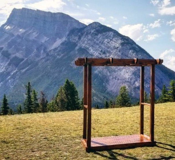 Beautiful Mountain Ceremony Backdrop Nature Rustic Wedding Ideas