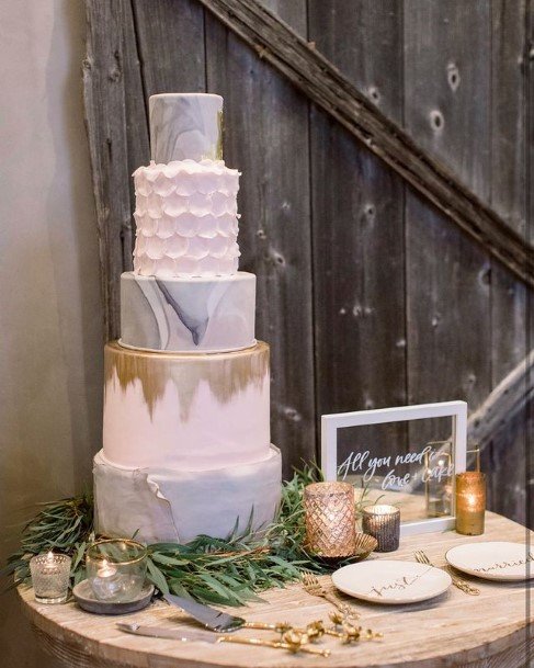 Beautiful Multi Textured Wedding Cake