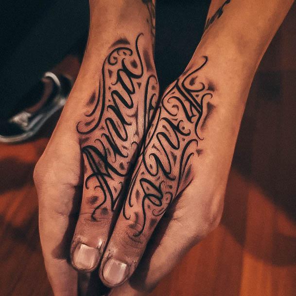 Beautiful Name Tattoo Design Ideas For Women Fingers Hand