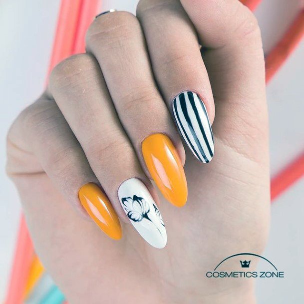 Beautiful Orange Nail Design Ideas For Women