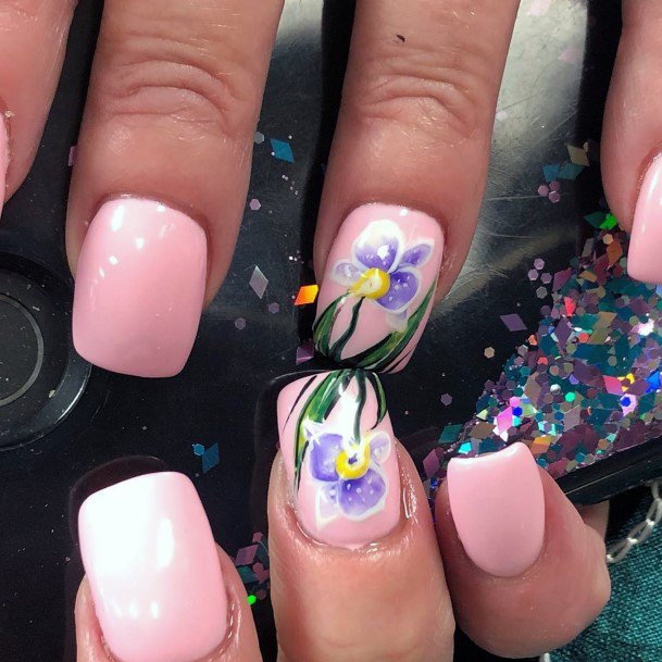 Beautiful Orchids Nail Design