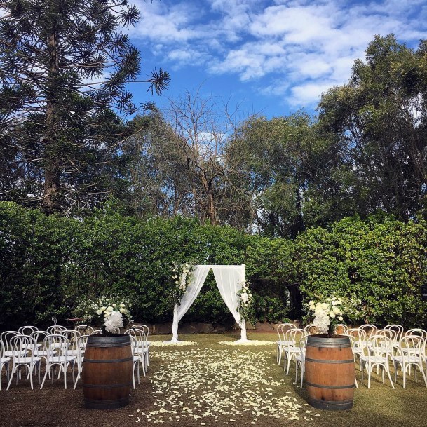 Beautiful Outdoor Ceremony Wine Barrel Decor Country Wedding Ideas