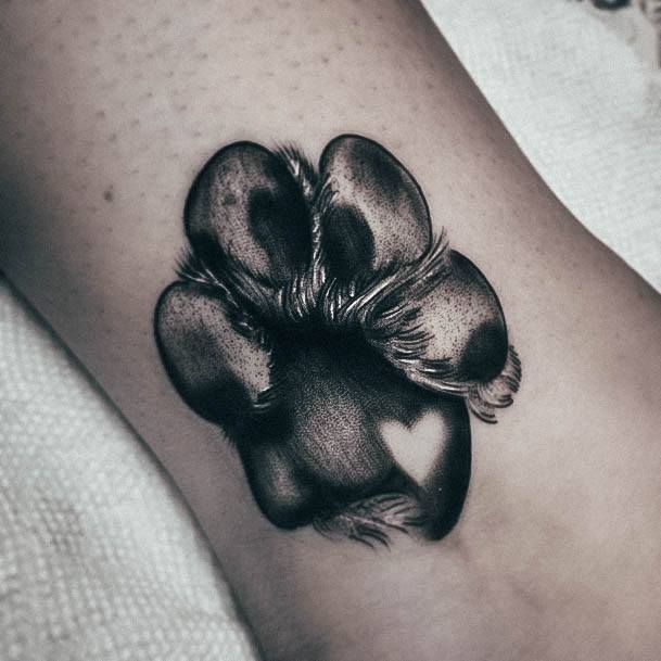 Beautiful Paw Print Tattoo Design Ideas For Women Ankle