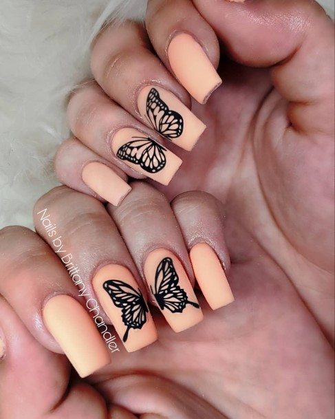 Beautiful Peach Matte Nail Design Ideas For Women