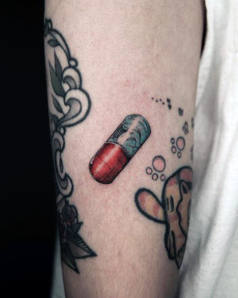 Beautiful Pill Tattoo Design Ideas For Women