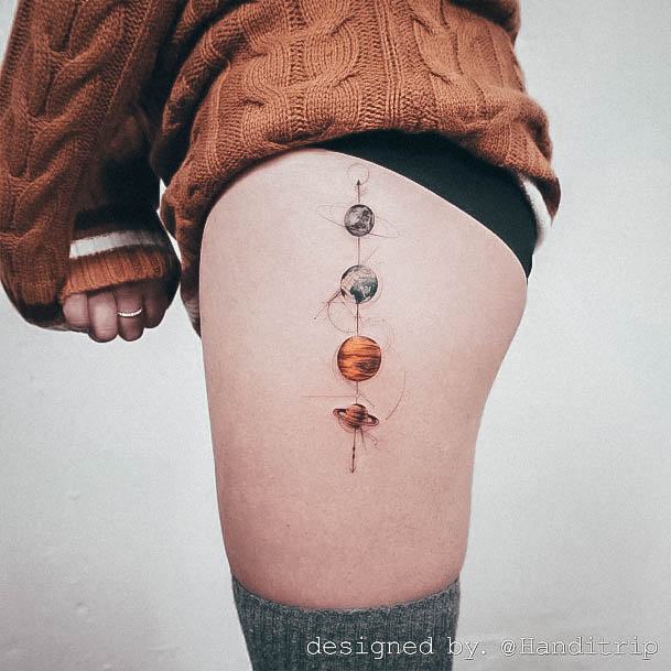 Beautiful Planet Tattoo Design Ideas For Women