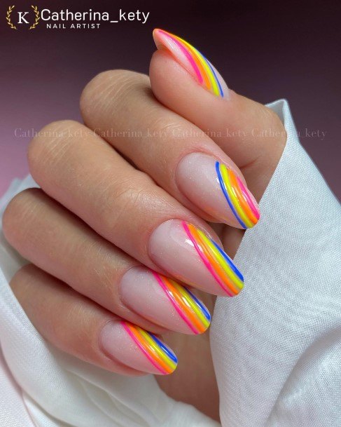 Beautiful Rainbow Nail Design Ideas For Women