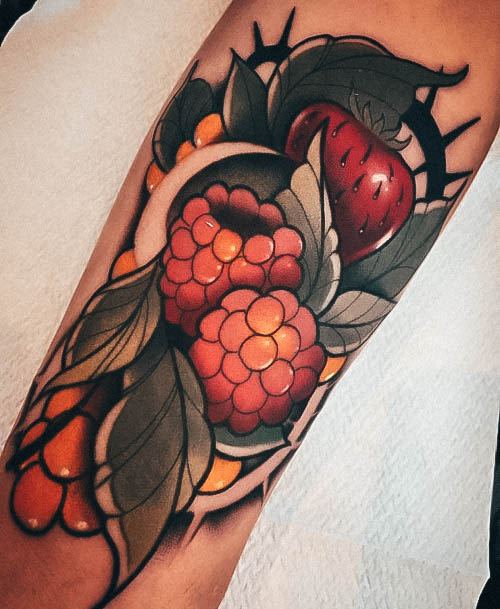 Beautiful Raspberry Tattoo Design Ideas For Women