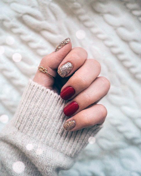 Top 60 Best Red And Gold Nails For Women – Stylish Charm Design Ideas