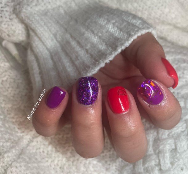Beautiful Red And Purple Nail Design Ideas For Women