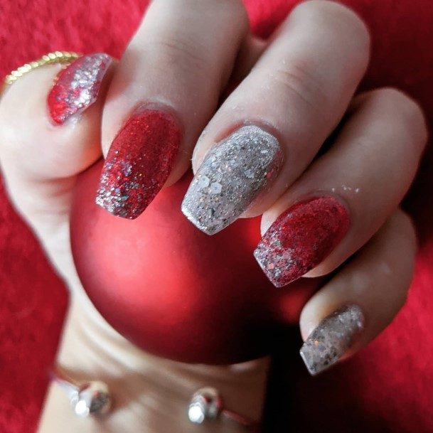 Beautiful Red And Silver Nail Design Ideas For Women
