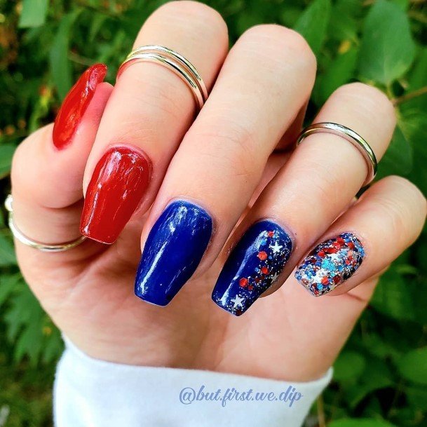 Beautiful Red White And Blue Nail Design Ideas For Women