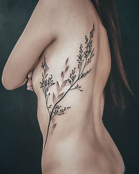 Beautiful Rib Tattoo Design Ideas For Women Fern