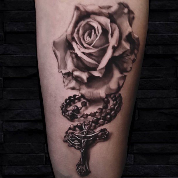 Beautiful Rosary Tattoo Design Ideas For Women Rose Flower