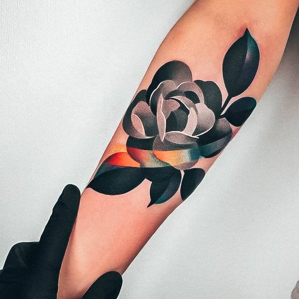 Beautiful Rose Forearm Tattoo Design Ideas For Women