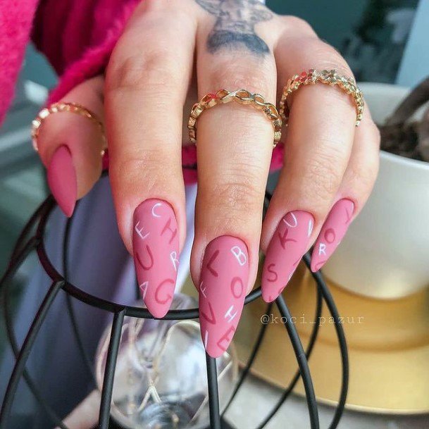 Beautiful Rose Pink Nail Design Ideas For Women