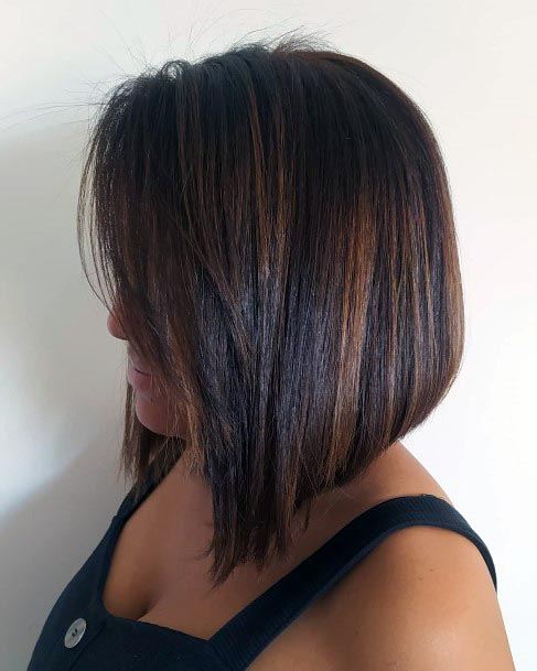 Beautiful Short Sleek Brown Lob For Girls