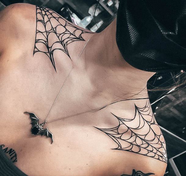 Beautiful Small Spider Web Tattoo Design Ideas For Women