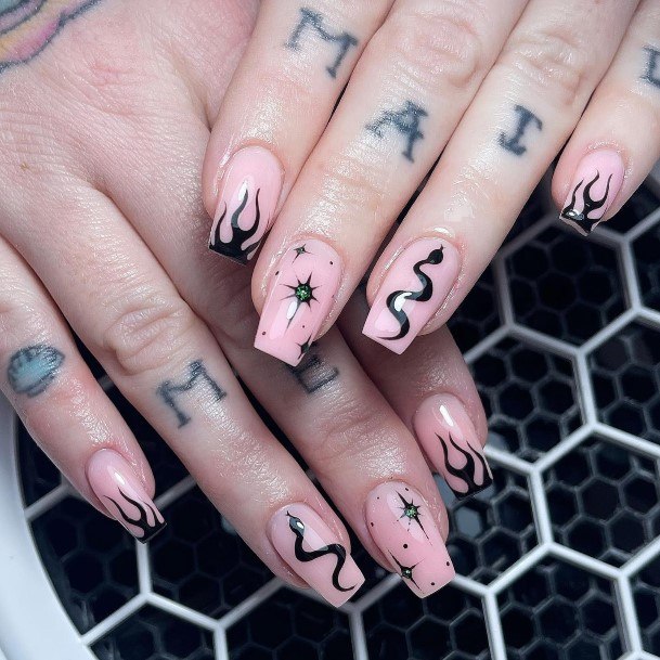 Beautiful Snake Nail Design Ideas For Women