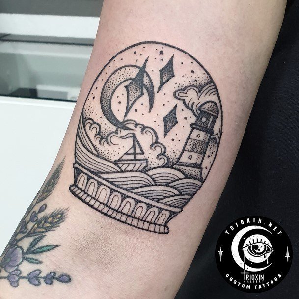 Beautiful Snowglobe Tattoo Design Ideas For Women