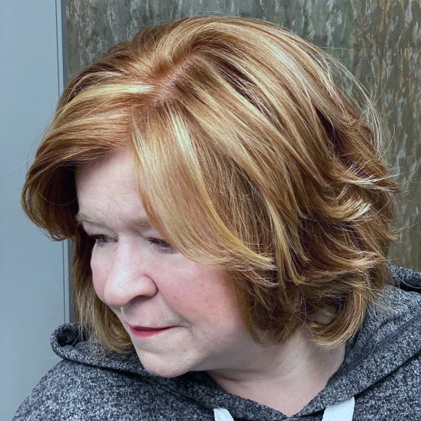 Beautiful Strawberry Blonde Textured Hairstyles For Older Women