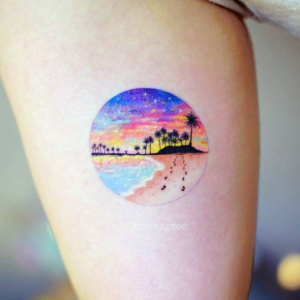 Beautiful Sunset Sunrise Tattoo Design Ideas For Women