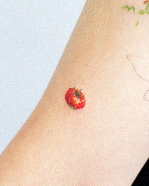 Beautiful Tomato Tattoo Design Ideas For Women