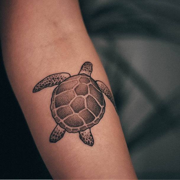 Beautiful Turtle Tattoo Design Ideas For Women Dotwork