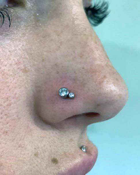 Beautiful Unique Light Blue Nostril Body Piercings For Women