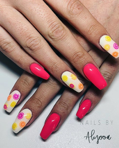 Beautiful Vibrant Ladies May Nails Ideas Long Citrus Inspiration