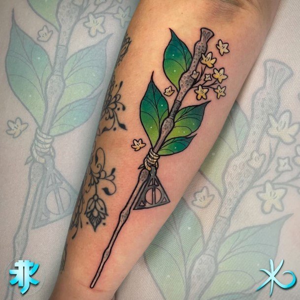 Beautiful Wand Tattoo Design Ideas For Women