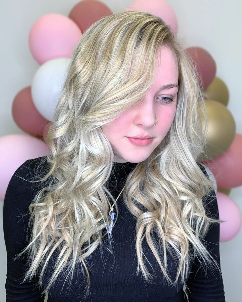 Beautiful Warm Colored Hair Highlights For Natural Blonde Women