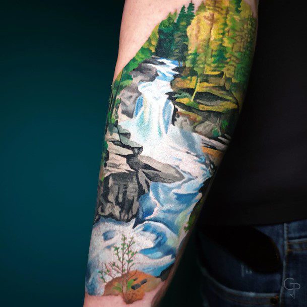 Beautiful Waterfall Tattoo Design Ideas For Women